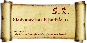 Stefanovics Kleofás névjegykártya